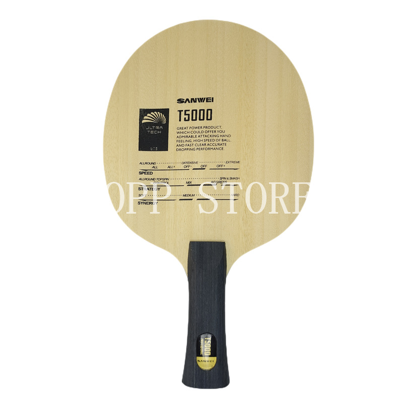 Original SANWEI T5000 CARBON T - Table Tennis Custom Bat ulasan dan harga